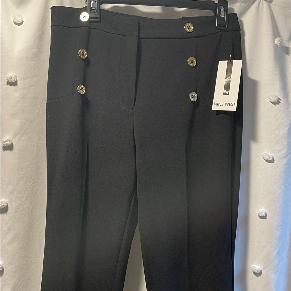 Nine West Black Pants with Gold Accents